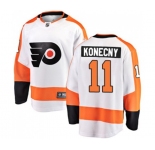 Philadelphia Flyers #11 Travis Konecny Fanatics Branded White Away Breakaway NHL Jersey