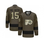 Philadelphia Flyers #15 Michael Del Zotto Green Salute to Service Stitched NHL Jersey