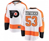 Philadelphia Flyers #53 Shayne Gostisbehere Fanatics Branded White Away Breakaway NHL Jersey