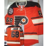 nhl jerseys philadelphia flyers #68 jagr orange[sleeves #68][black number&winter classic]