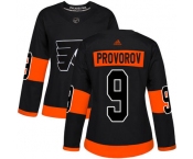 Philadelphia Flyers#9 Authentic Ivan Provorov Black Adidas NHL Alternate Women's Jersey