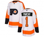 Women Adidas Philadelphia Flyers #1 Bernie Parent Authentic White Away NHL Jersey
