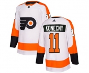 Women Adidas Philadelphia Flyers #11 Travis Konecny Authentic White Away NHL Jersey