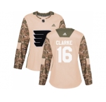 Women Adidas Philadelphia Flyers #16 Bobby Clarke Camo Authentic 2017 Veterans Day Stitched NHL Jersey