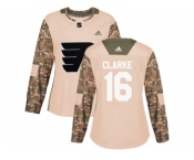 Women Adidas Philadelphia Flyers #16 Bobby Clarke Camo Authentic 2017 Veterans Day Stitched NHL Jersey