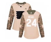 Women Adidas Philadelphia Flyers #24 Matt Read Camo Authentic 2017 Veterans Day Stitched NHL Jersey