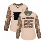 Women Adidas Philadelphia Flyers #25 James Van Riemsdyk Authentic Camo Veterans Day Practice NHL Jersey