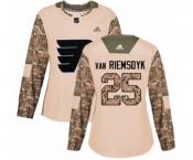 Women Adidas Philadelphia Flyers #25 James Van Riemsdyk Authentic Camo Veterans Day Practice NHL Jersey