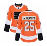 Women Adidas Philadelphia Flyers #25 James Van Riemsdyk Authentic Orange Home NHL Jersey