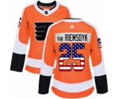 Women Adidas Philadelphia Flyers #25 James Van Riemsdyk Authentic Orange USA Flag Fashion NHL Jersey