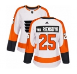 Women Adidas Philadelphia Flyers #25 James Van Riemsdyk Authentic White Away NHL Jersey