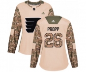 Women Adidas Philadelphia Flyers #26 Brian Propp Authentic Camo Veterans Day Practice NHL Jersey