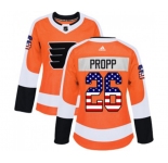 Women Adidas Philadelphia Flyers #26 Brian Propp Authentic Orange USA Flag Fashion NHL Jersey