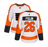 Women Adidas Philadelphia Flyers #26 Christian Folin Authentic White Away NHL Jersey