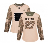 Women Adidas Philadelphia Flyers #27 Ron Hextall Authentic Camo Veterans Day Practice NHL Jersey