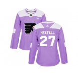 Women Adidas Philadelphia Flyers #27 Ron Hextall Purple Authentic Fights Cancer Stitched NHL Jersey