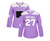 Women Adidas Philadelphia Flyers #27 Ron Hextall Purple Authentic Fights Cancer Stitched NHL Jersey