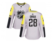 Women Adidas Philadelphia Flyers #28 Claude Giroux Gray 2018 All-Star Metro Division Authentic Stitched NHL Jersey