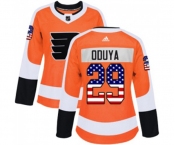 Women Adidas Philadelphia Flyers #29 Johnny Oduya Authentic Orange USA Flag Fashion NHL Jersey