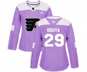 Women Adidas Philadelphia Flyers #29 Johnny Oduya Authentic Purple Fights Cancer Practice NHL Jersey
