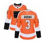 Women Adidas Philadelphia Flyers #3 Radko Gudas Premier Orange Home NHL Jersey