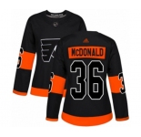 Women Adidas Philadelphia Flyers #36 Colin McDonald Authentic Black Alternate NHL Jersey