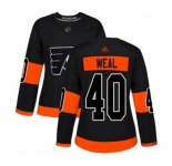 Women Adidas Philadelphia Flyers #40 Jordan Weal Authentic Black Alternate NHL Jersey