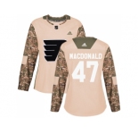 Women Adidas Philadelphia Flyers #47 Andrew MacDonald Camo Authentic 2017 Veterans Day Stitched NHL Jersey