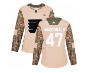 Women Adidas Philadelphia Flyers #47 Andrew MacDonald Camo Authentic 2017 Veterans Day Stitched NHL Jersey