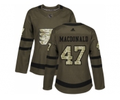 Women Adidas Philadelphia Flyers #47 Andrew MacDonald Green Salute to Service Stitched NHL Jersey