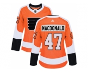 Women Adidas Philadelphia Flyers #47 Andrew MacDonald Orange Home Authentic Stitched NHL Jersey