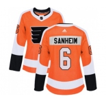 Women Adidas Philadelphia Flyers #6 Travis Sanheim Premier Orange Home NHL Jersey