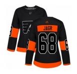 Women Adidas Philadelphia Flyers #68 Jaromir Jagr Authentic Black Alternate NHL Jersey