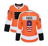 Women Adidas Philadelphia Flyers #8 Robert Hagg Authentic Orange USA Flag Fashion NHL Jersey