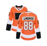Women Adidas Philadelphia Flyers #88 Eric Lindros Orange Home Authentic Stitched NHL Jersey