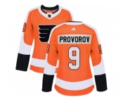 Women Adidas Philadelphia Flyers #9 Ivan Provorov Orange Home Authentic Stitched NHL Jersey