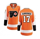 Women Philadelphia Flyers #17 Wayne Simmonds Fanatics Branded Orange Home Breakaway NHL Jersey