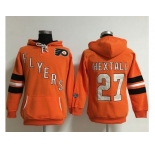 Women Philadelphia Flyers #27 Ron Hextall Orange Old Time Heidi NHL Hoodie