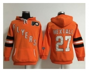 Women Philadelphia Flyers #27 Ron Hextall Orange Old Time Heidi NHL Hoodie