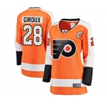 Women Philadelphia Flyers #28 Claude Giroux Fanatics Branded Orange Home Breakaway NHL Jersey