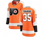 Women Philadelphia Flyers #35 Dustin Tokarski Fanatics Branded Orange Home Breakaway NHL Jersey