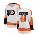 Women Philadelphia Flyers #41 Anthony Stolarz Fanatics Branded White Away Breakaway NHL Jersey