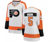Women Philadelphia Flyers #5 Samuel Morin Fanatics Branded White Away Breakaway NHL Jersey