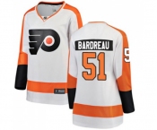 Women Philadelphia Flyers #51 Cole Bardreau Fanatics Branded White Away Breakaway NHL Jersey
