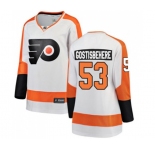 Women Philadelphia Flyers #53 Shayne Gostisbehere Fanatics Branded White Away Breakaway NHL Jersey