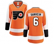 Women Philadelphia Flyers #6 Travis Sanheim Fanatics Branded Orange Home Breakaway NHL Jersey