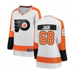 Women Philadelphia Flyers #68 Jaromir Jagr Fanatics Branded White Away Breakaway NHL Jersey