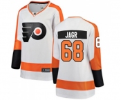 Women Philadelphia Flyers #68 Jaromir Jagr Fanatics Branded White Away Breakaway NHL Jersey