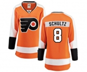Women Philadelphia Flyers #8 Dave Schultz Fanatics Branded Orange Home Breakaway NHL Jersey