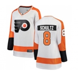 Women Philadelphia Flyers #8 Dave Schultz Fanatics Branded White Away Breakaway NHL Jersey